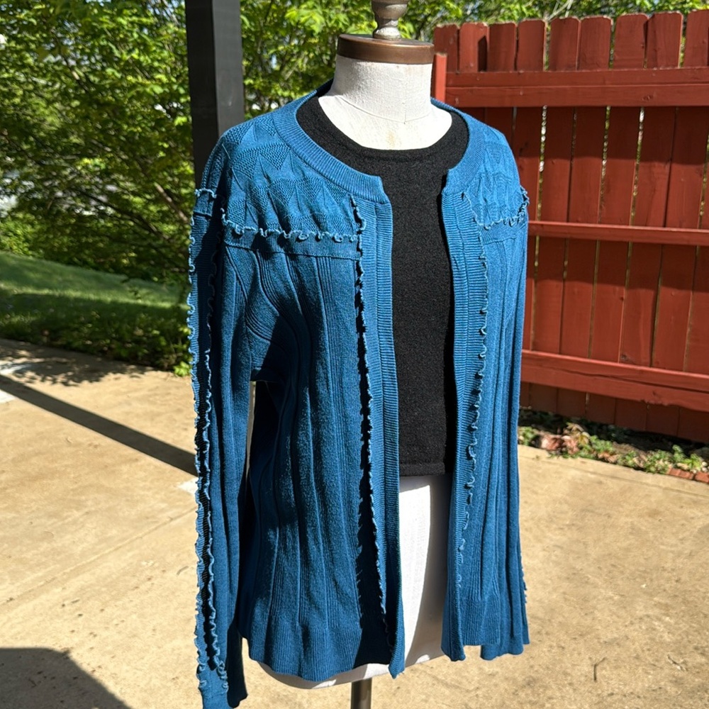 Ruffled Amy’s Tree Blue Cardigan - Size L